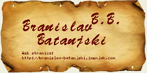 Branislav Batanjski vizit kartica